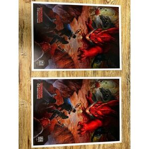 Two 9 x 12 inch Dungeons &  Dragons Honor Among Thieves‎ LE 2023 posters